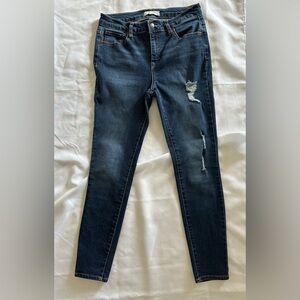 Harper Dark Blue Distressed Skinny Jeans
